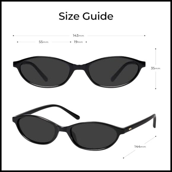 Retro Oval Sunglasses Cat Eye Y2K 90s Trendy UV400 Protection